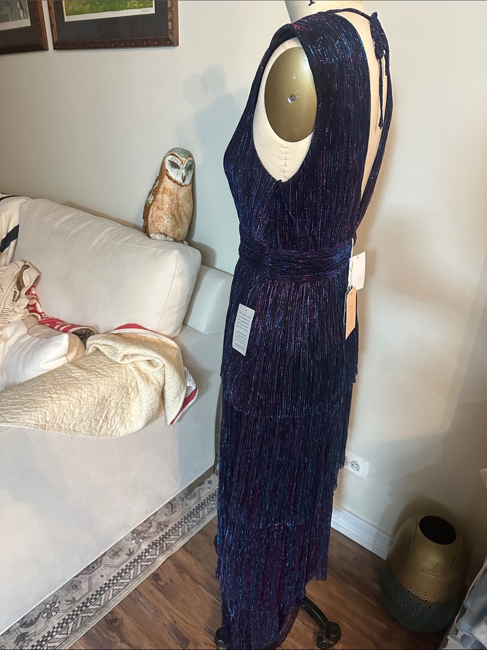 WAYF multi tear metallic dress